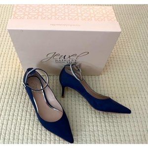 NEW  Dressy dark blue heels -w rhinestones - evening/party, Badgley Mischka  7.0